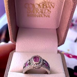 Woman’s pink and diamond Sapphire ring, Size 8.5